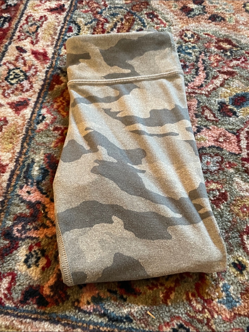 Athleta Kids Camo-Print Capri Leggings in Gray and Olive